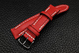 Chevre Red Half Padded Leather Watch Strap