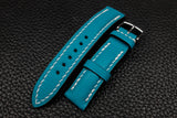 Chevre Sky Blue Half Padded Leather Watch Strap