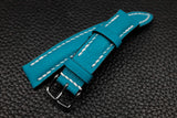 Chevre Sky Blue Half Padded Leather Watch Strap