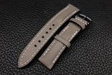 Chevre Taupe Half Padded Leather Watch Strap