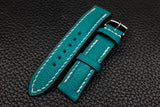 Chevre Turquoise Half Padded Leather Watch Strap