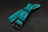Chevre Turquoise Half Padded Leather Watch Strap