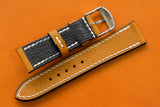 Epsom Gold Full Stitch Leather Watch Strap