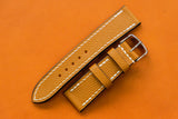 Epsom Gold Full Stitch Leather Watch Strap