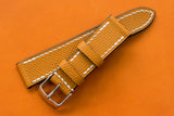 Epsom Gold Full Stitch Leather Watch Strap