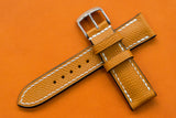 Epsom Gold Half Padded Leather Watch Strap