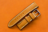 Epsom Gold Half Padded Leather Watch Strap
