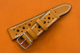 Epsom Gold Racing Leather Watch Strap