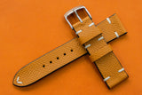 Epsom Gold Side Stitch Leather Watch Strap