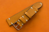 Epsom Gold Side Stitch Leather Watch Strap