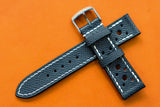 Epsom Navy Racing Leather Watch Strap