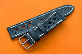 Epsom Navy Racing Leather Watch Strap