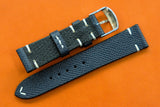 Epsom Navy Side Stitch Leather Watch Strap