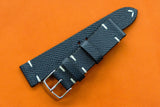 Epsom Navy Side Stitch Leather Watch Strap