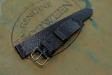 Horween Shell Cordovan Black Basketball Unlined Side Stitch Leather Watch Strap