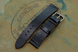 Horween Shell Cordovan Black Basketball Unlined Top Stitch Leather Watch Strap