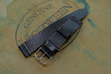 Horween Shell Cordovan Black Basketball Unlined Top Stitch Leather Watch Strap