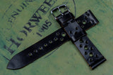 RM: Horween Shell Cordovan Black Unlined Racing Strap (20/18)