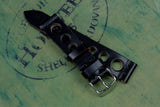 Horween Shell Cordovan Black Unlined Rally Leather Watch Strap