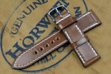 Horween Shell Cordovan Bourbon Full Stitch Leather Watch Strap
