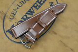 Horween Shell Cordovan Bourbon Full Stitch Leather Watch Strap