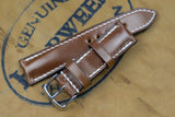 Horween Shell Cordovan Bourbon Half Padded FS Leather Watch Strap