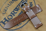 Horween Shell Cordovan Bourbon Unlined Side Stitch Leather Watch Strap
