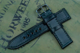 Horween Shell Cordovan Dark Green Full Stitch Leather Watch Strap