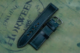 Horween Shell Cordovan Dark Green Full Stitch Leather Watch Strap