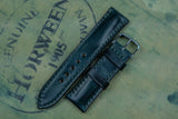 Horween Shell Cordovan Dark Green Half Padded FS Leather Watch Strap