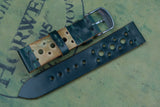 Horween Shell Cordovan Dark Green Unlined Racing Leather Watch Strap