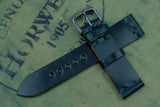 Horween Shell Cordovan Dark Green Unlined Side Stitch Leather Watch Strap