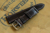 Horween Shell Cordovan Dark Cognac Full Stitch Leather Watch Strap