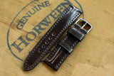 Horween Shell Cordovan Dark Cognac Half Padded FS Leather Watch Strap