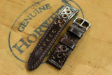 Horween Shell Cordovan Dark Cognac Racing Leather Watch Strap