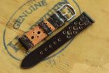 Horween Shell Cordovan Dark Cognac Unlined Racing Leather Watch Strap