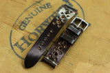 Horween Shell Cordovan Dark Cognac Unlined Racing Leather Watch Strap