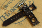 Horween Shell Cordovan Dark Cognac Unlined Rally Leather Watch Strap