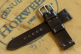 Horween Shell Cordovan Dark Cognac Unlined Side Stitch Leather Watch Strap