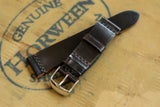 Horween Shell Cordovan Dark Cognac Unlined Top Stitch Leather Watch Strap