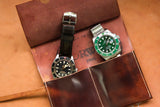 Horween Shell Cordovan Marbled Colour 8 Dual Watch Pouch