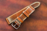 Horween Shell Cordovan Marbled Colour 8 Full Stitch Leather Watch Strap