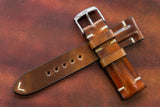 Horween Shell Cordovan Marbled Colour 8 Half Padded SS Leather Watch Strap