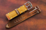 Horween Shell Cordovan Marbled Colour 8 Half Padded SS Leather Watch Strap