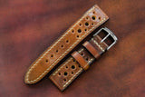 Horween Shell Cordovan Marbled Colour 8 Racing Leather Watch Strap