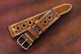 Horween Shell Cordovan Marbled Colour 8 Racing Leather Watch Strap