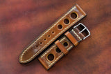 Horween Shell Cordovan Marbled Colour 8 Rally Leather Watch Strap