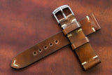 Horween Shell Cordovan Marbled Colour 8 Side Stitch Leather Watch Strap