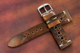 Horween Shell Cordovan Marbled Colour 8 Unlined Racing Leather Watch Strap
