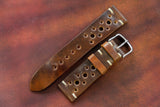 Horween Shell Cordovan Marbled Colour 8 Unlined Racing Leather Watch Strap
